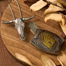 Load image into Gallery viewer, Western Gadget DIY Hidden Knife Buckle Longhorn Bull Pendant Bundle Set
