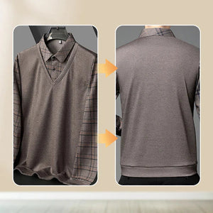 Comfortable Two Piece Lapel Long-Sleeve Shirt