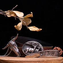 Load image into Gallery viewer, Western Gadget DIY Hidden Knife Buckle Longhorn Bull Pendant Bundle Set
