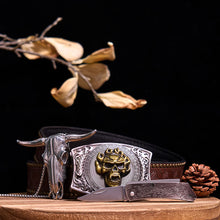 Load image into Gallery viewer, Western Gadget DIY Hidden Knife Buckle Longhorn Bull Pendant Bundle Set
