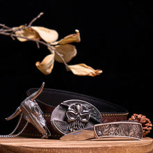 Load image into Gallery viewer, Western Gadget DIY Hidden Knife Buckle Longhorn Bull Pendant Bundle Set
