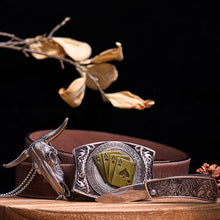 Load image into Gallery viewer, Western Gadget DIY Hidden Knife Buckle Longhorn Bull Pendant Bundle Set
