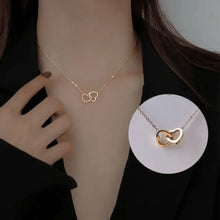 Load image into Gallery viewer, Double Golden Heart Pendant Necklace, Size: Adjustable
