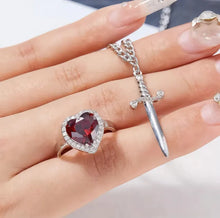 Load image into Gallery viewer, Matching Heart and Sword Necklace
