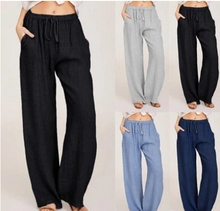 Load image into Gallery viewer, Women&#39;s Summer Linen Cotton Wide Leg Pants
