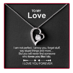 Sterling Silver Necklace - With Real Rose - My Love