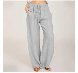 Women's Summer Linen Cotton Wide Leg Pants