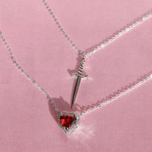Load image into Gallery viewer, Matching Heart and Sword Necklace
