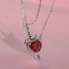 Load image into Gallery viewer, Matching Heart and Sword Necklace
