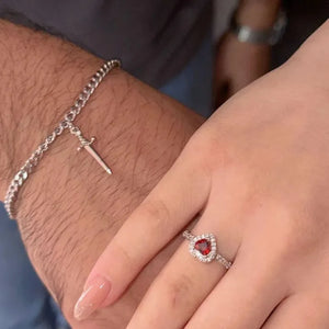 Matching Heart and Sword Necklace