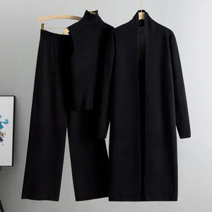 3-Piece Set - Autumn Sleeveless Vest & Cardigan & Trousers