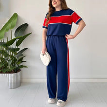 Load image into Gallery viewer, Women&#39;s two-piece color-blocked tracksuit
